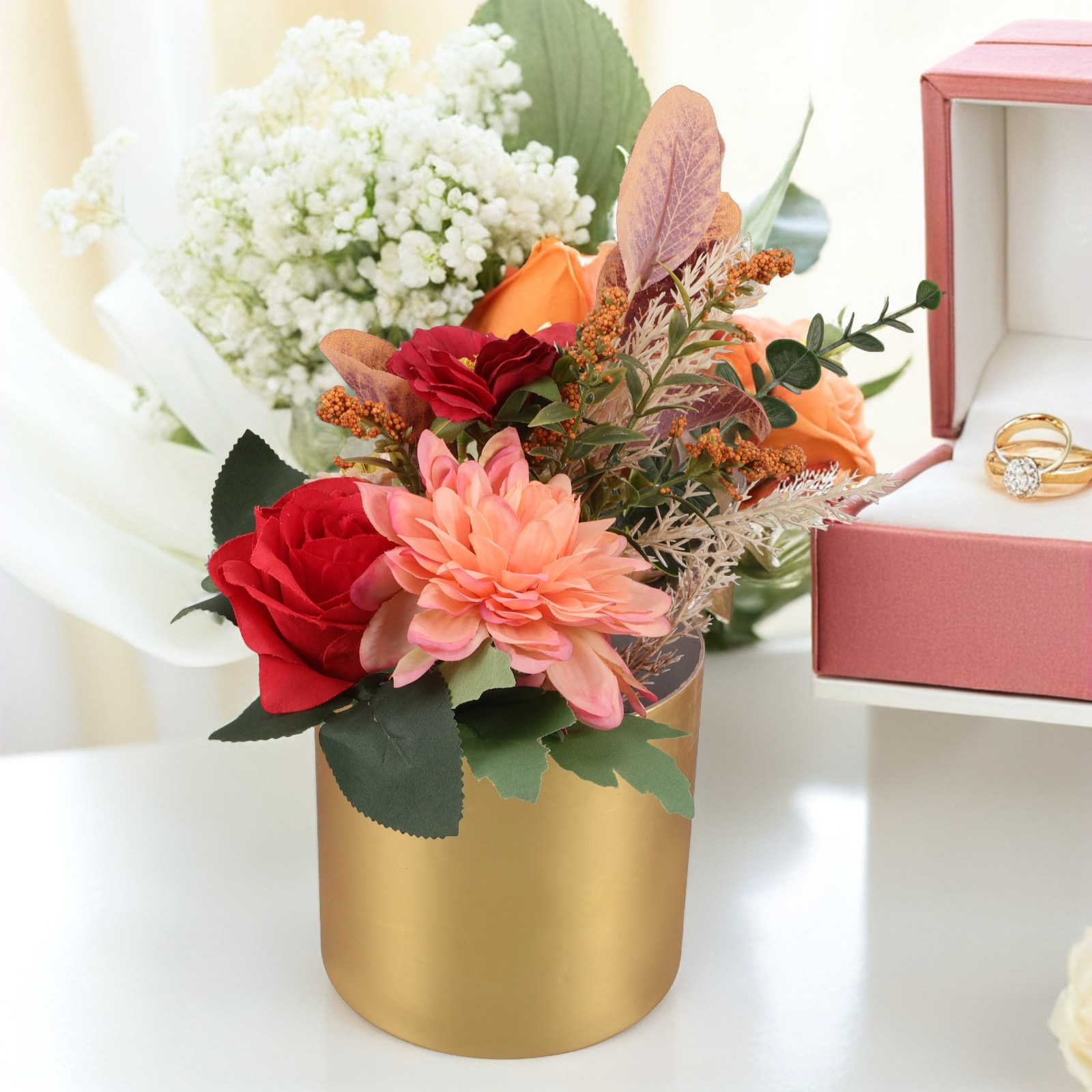 Bouquet Holder Foam - Caixa de Flores Redonda Elegante para