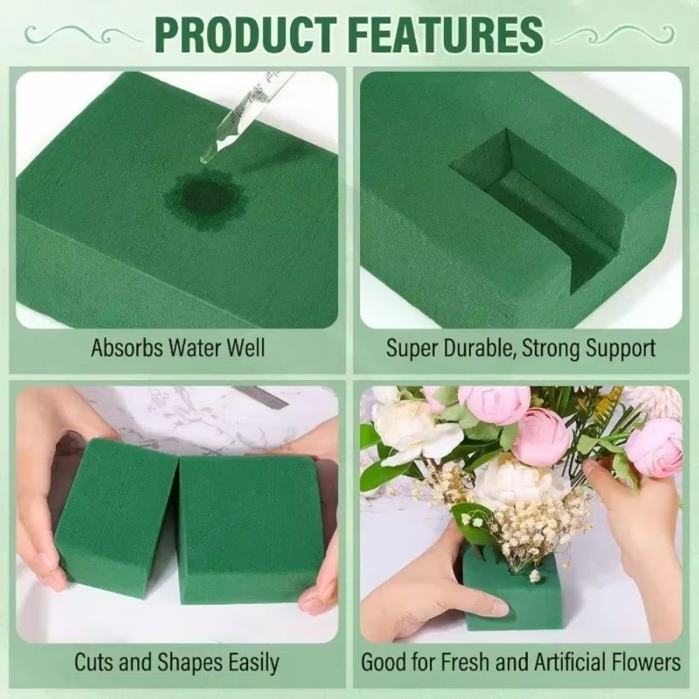 Bouquet Holder Foam - Espuma Absorvente Verde para Arranjos Florais,